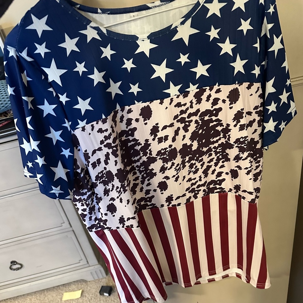 Patriotic Star and Stripe Women's Top